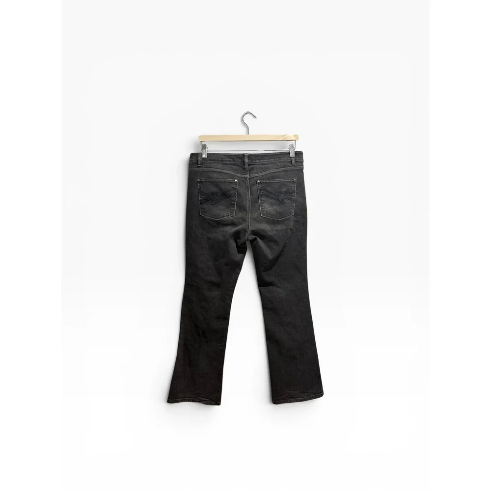 White House Black Market‎ Blanc Flare Jeans Black Mid Rise Size 8S